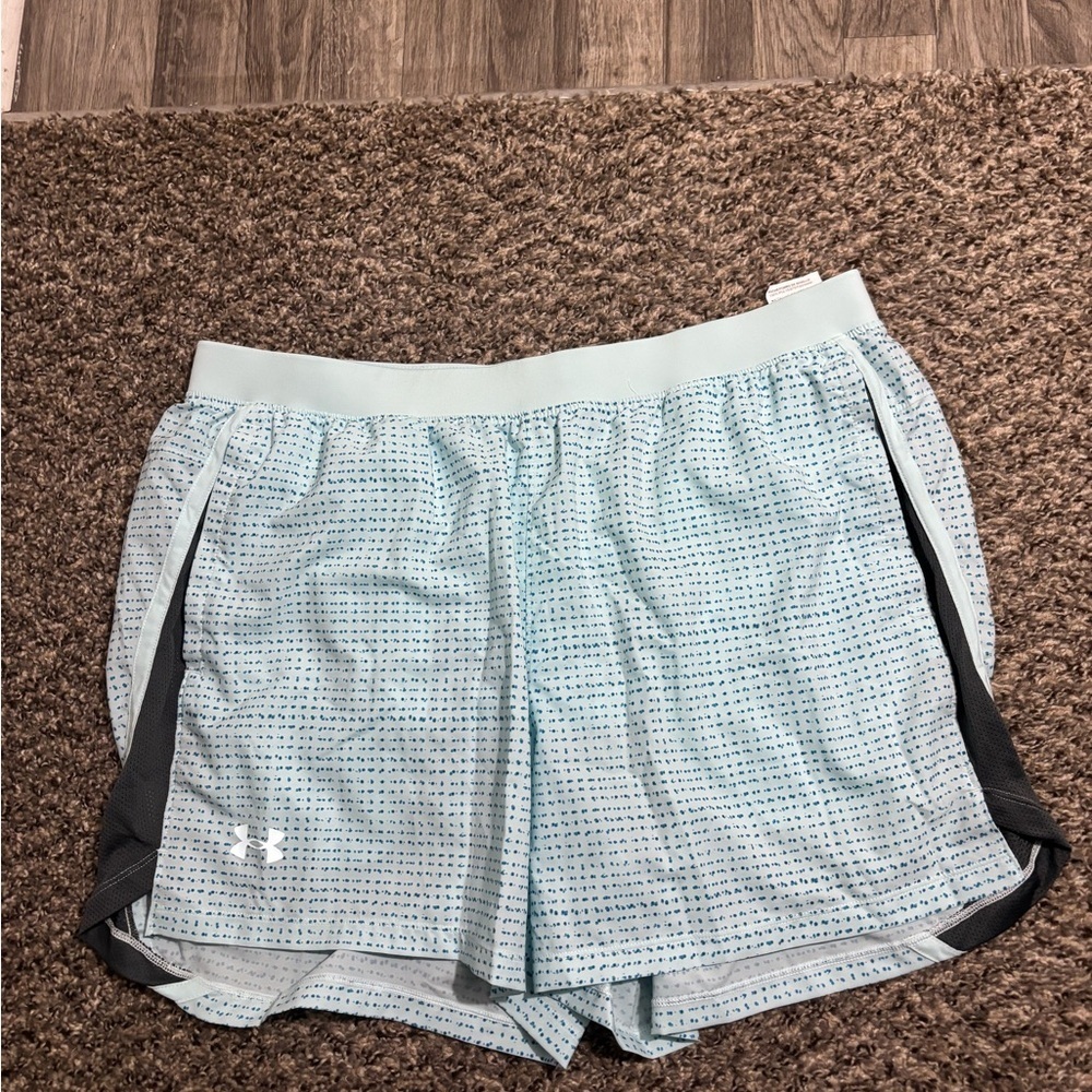 Under Armour Women's Sky Blue and Gray Athletic Shorts XXL